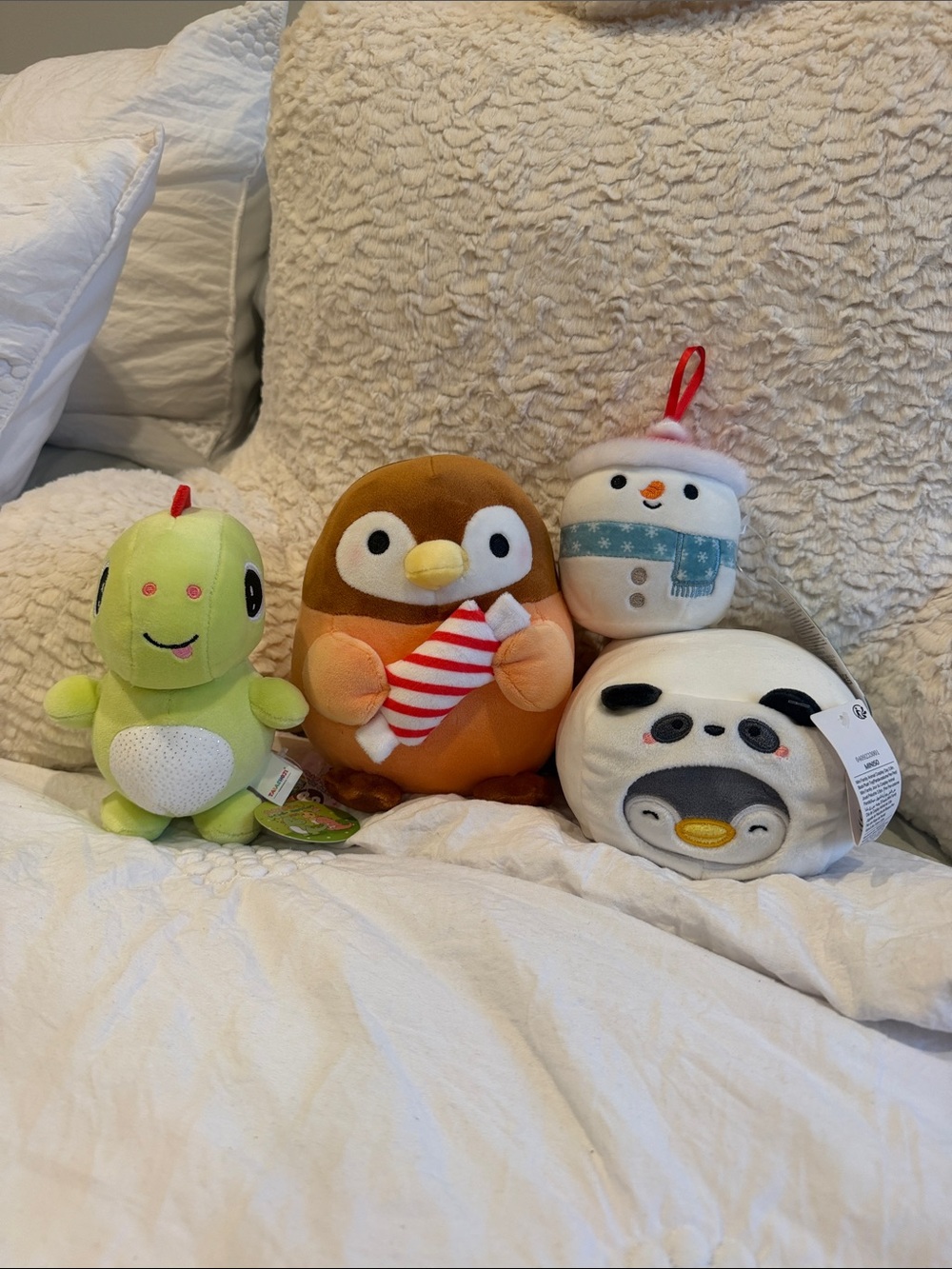 Cute Plush Plushie Bundle - Penguin, Dino, Snowman